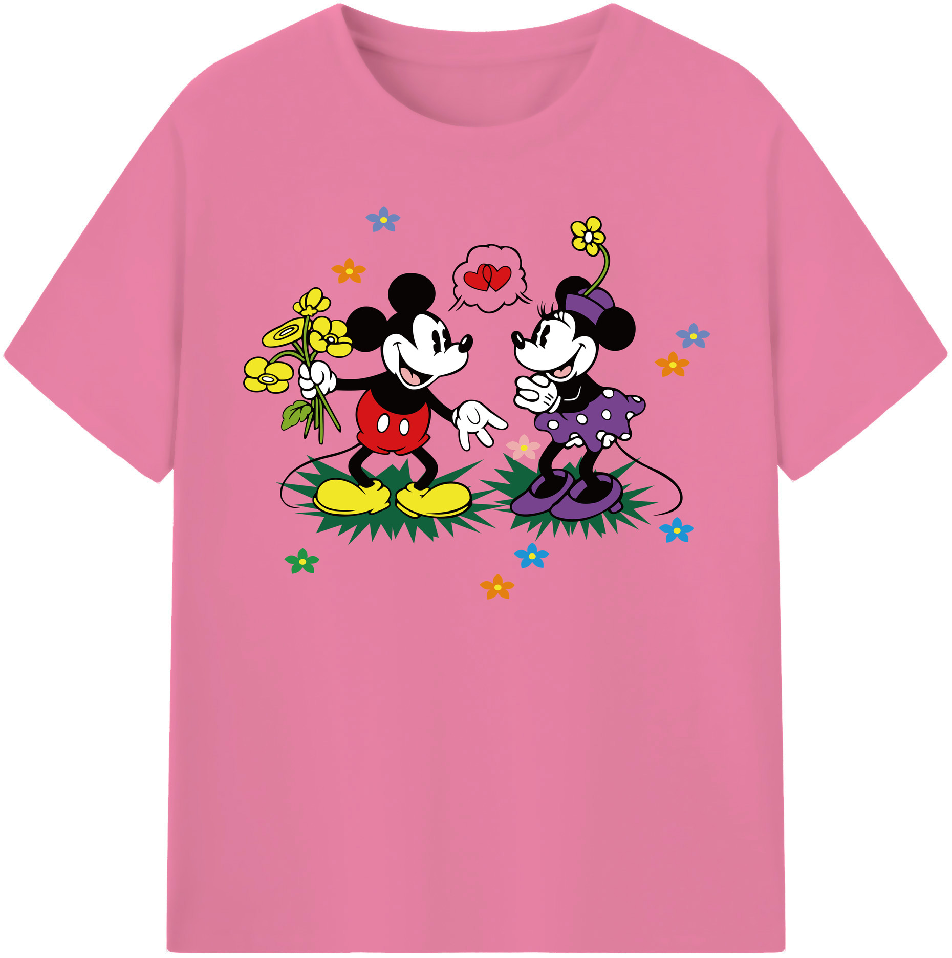 （画像用） ミッキーマウス Mickey Mouse 綿100％半袖Tシャツ（フロントプリント）